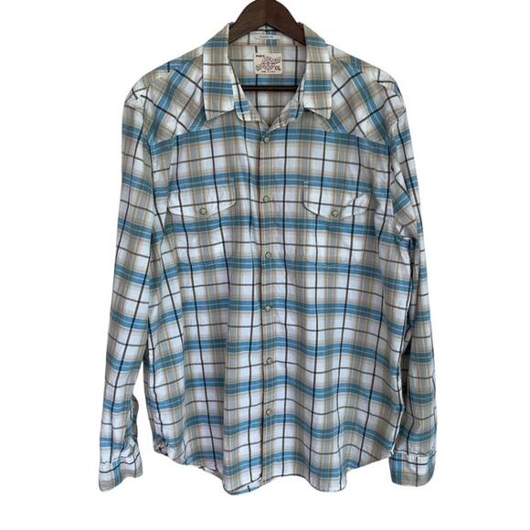 Lucky Brand Classic Fit Pearl Snap Front Plaid Shirt - XXL - Picture 1 of 5